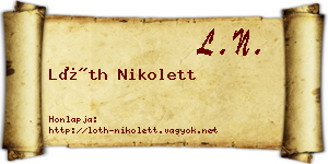 Lóth Nikolett névjegykártya