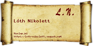 Lóth Nikolett névjegykártya