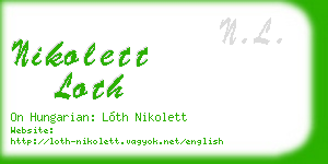 nikolett loth business card